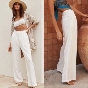 12th Tribe White Wide Leg Pants